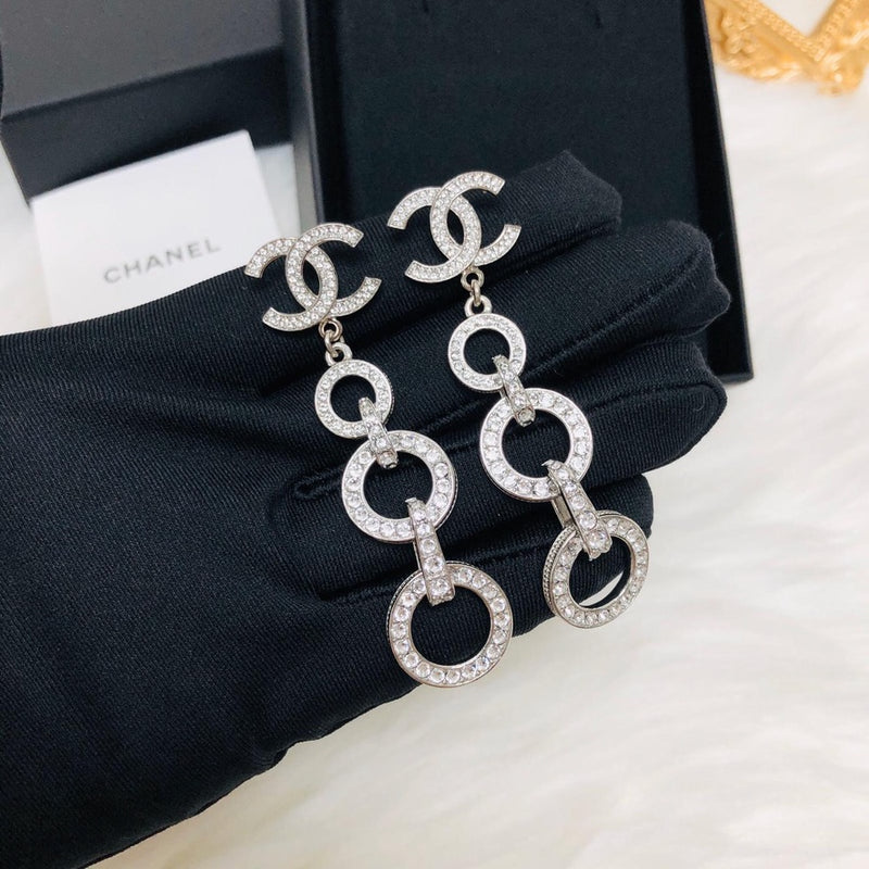 CC Dangle Earrings in Black 2020 SS