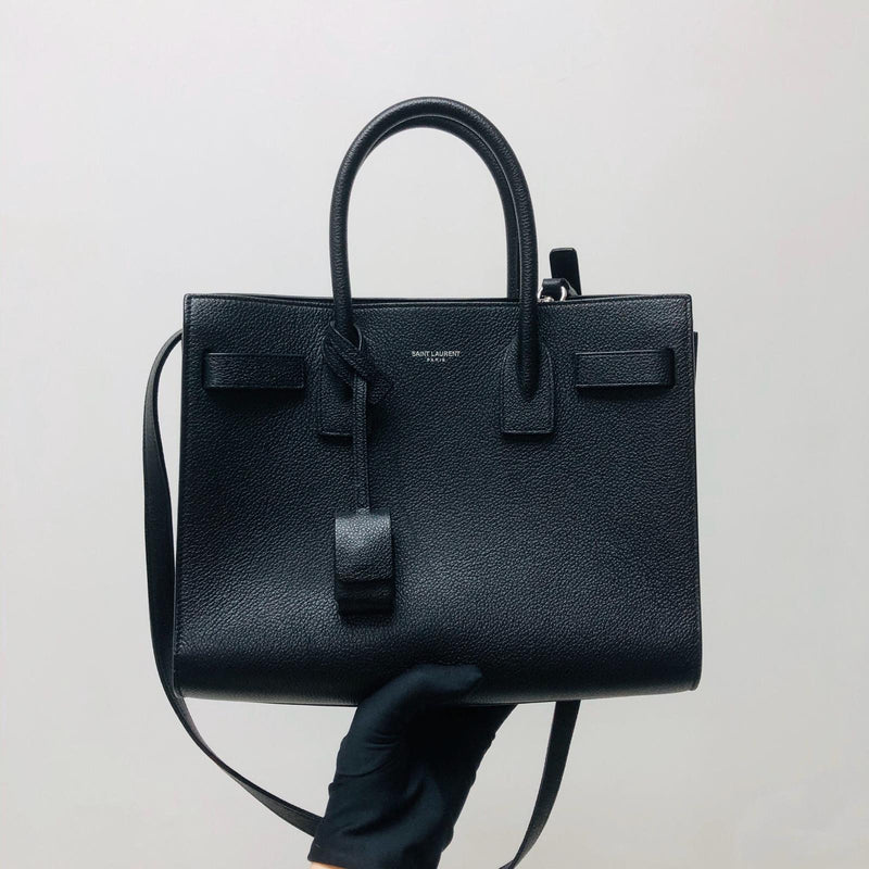 Baby Sac De Jour in Black Grained Leather