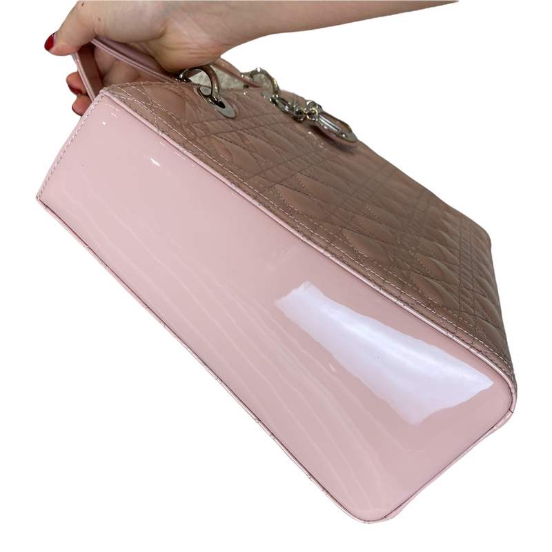 Lady Dior Large Patent Pink SHW