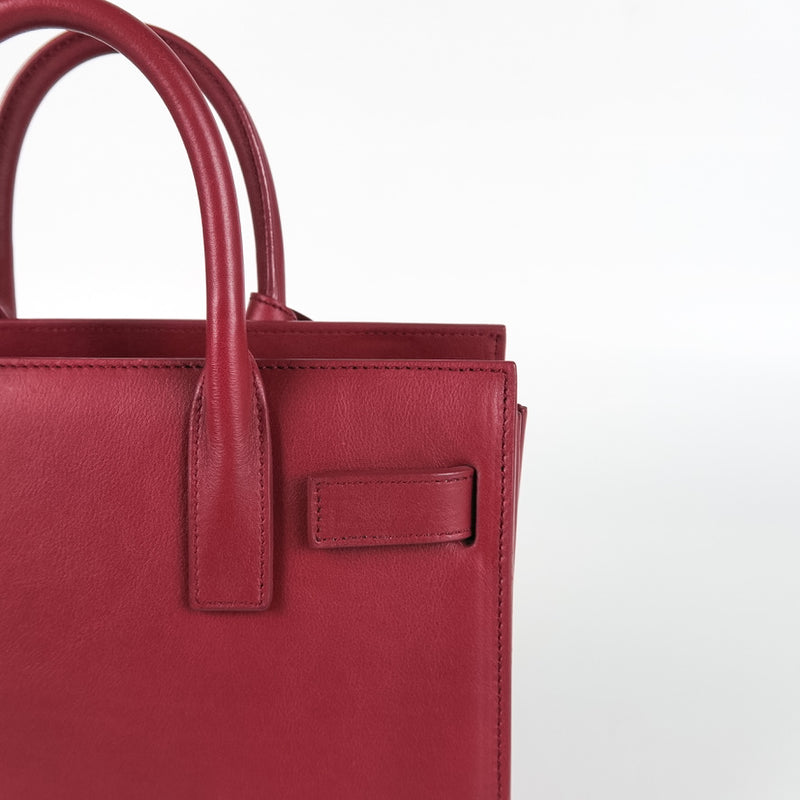 Nano Sac De Jour in Smooth Burgundy Leather