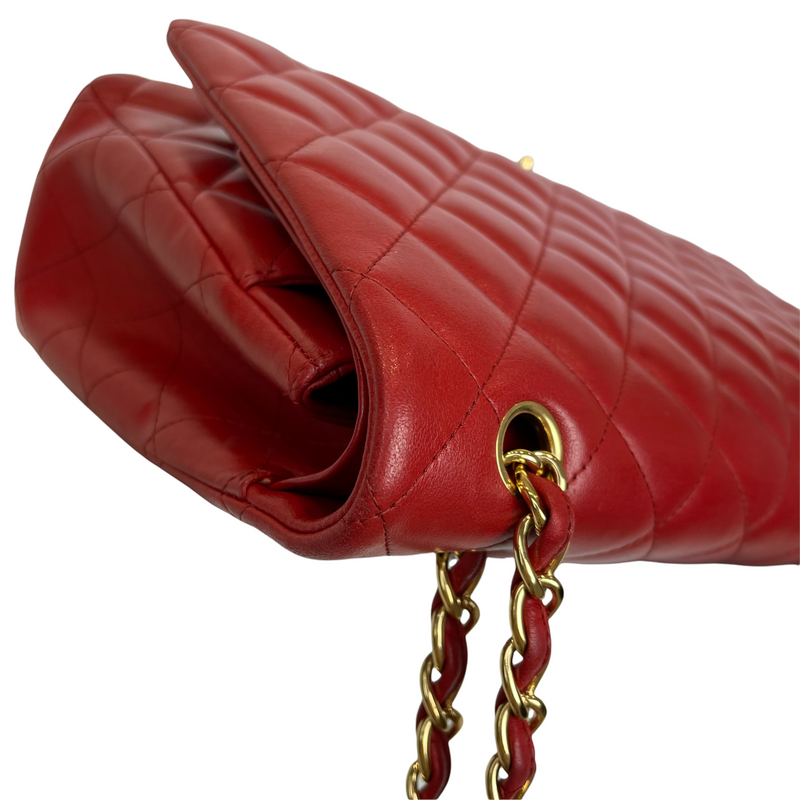 Double Flap Maxi Lambskin Red GHW