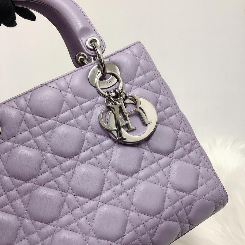 Lambskin Lady Dior Medium Bag in Lilac