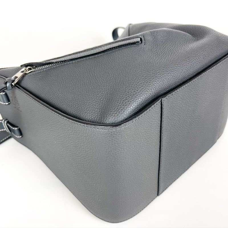 Grained Calfskin Small Hammock Shoulder Bag Grey