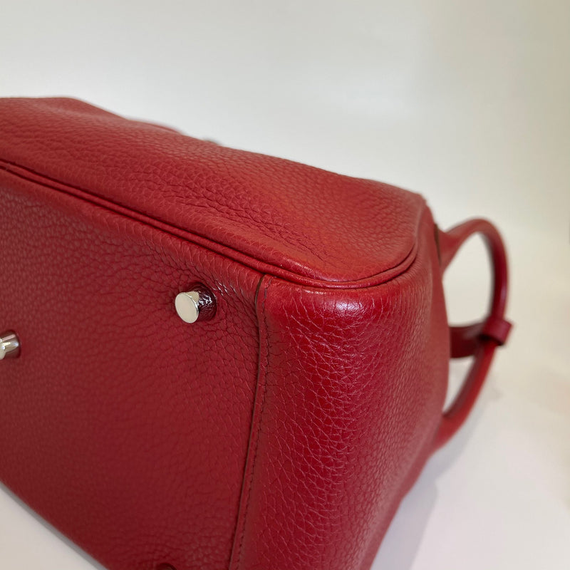 Hermès Rouge Garance Clémence Leather Lindy 34 – FashionsZila