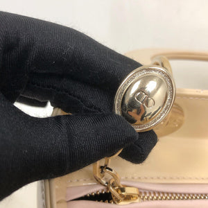Lady Dior Patent Cannage Medium Bag in Beige