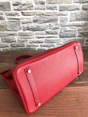 Birkin 35 Rouge Garance Togo K-Stamp with Palladium HDW