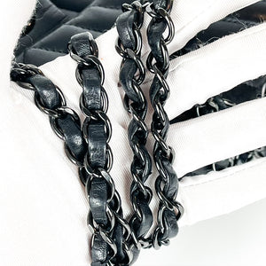 Medium Classic Double Flap So Black Chevron Bag