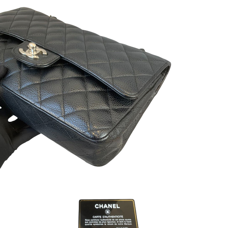 Classic Flap Caviar Medium Black SHW