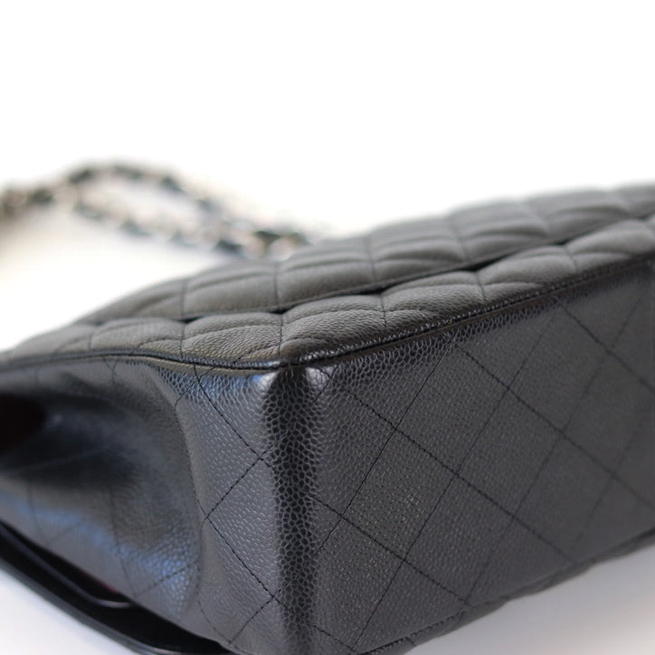 Jumbo Classic Flap Black Caviar Leather with SHW