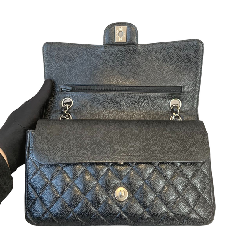Classic Flap Caviar Medium Black SHW