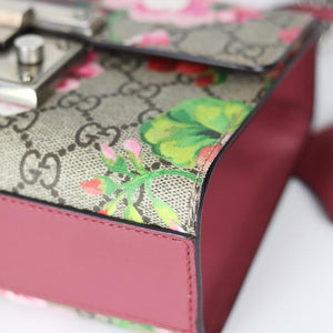 Small GG Supreme Monogram Blooms Padlock Shoulder Bag in  Antique Rose