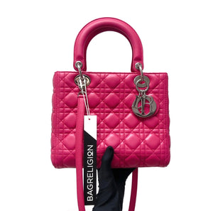 Lambskin Lady Dior Medium Magenta Pink