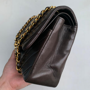 Vintage Classic Flap Chevron Medium GHW Brown