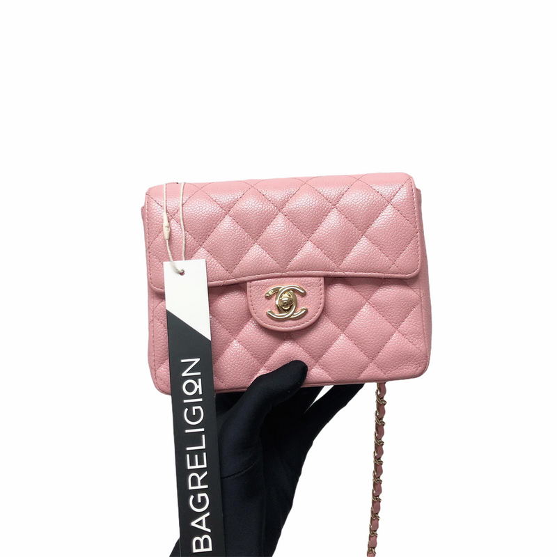 Chanel Vintage Coco Medium Classic Flap Bag Fabric Pink GHW