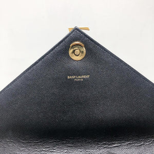 Envelope Large Flap in Chevron Quilted Leather Black