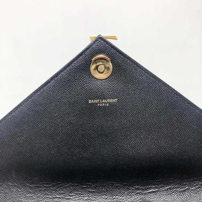 Envelope Large Flap in Chevron Quilted Leather Black