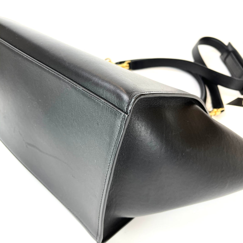 Leather Trapeze Satchel Black | Bag Religion