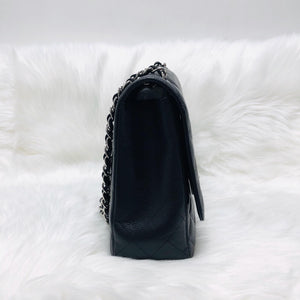 Classic Single Flap Maxi in Black Caviar Leather with SHW
