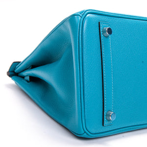 Birkin 30 Turquoise in Chèvre Leather PHW