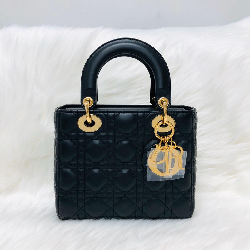 Cannage Lambskin Lucky Badges My Lady Dior Small Black