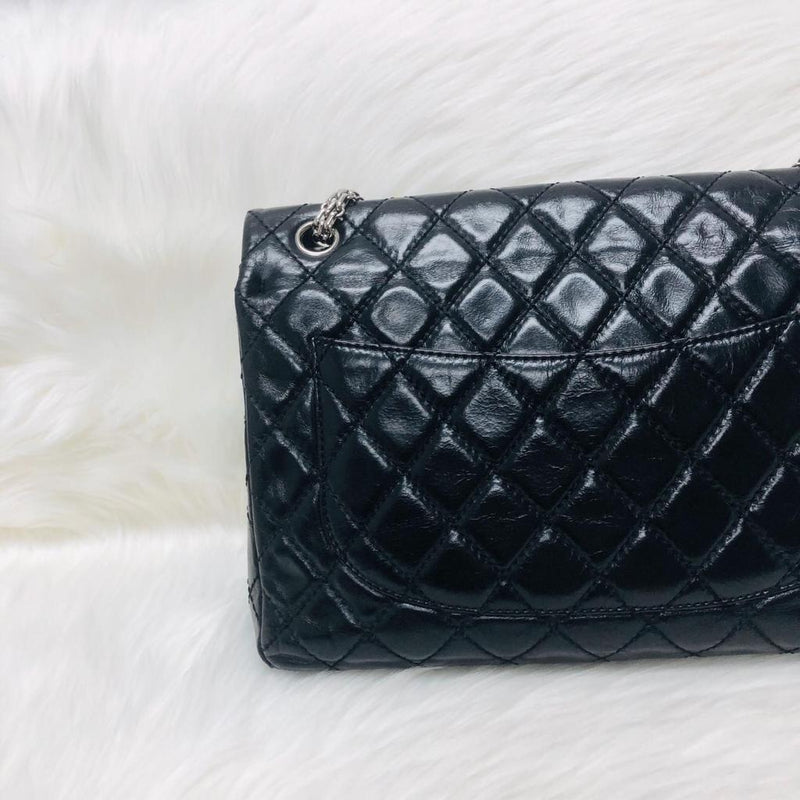 Reissue 227 Aged Calfskin Leather Black Silver Hardware