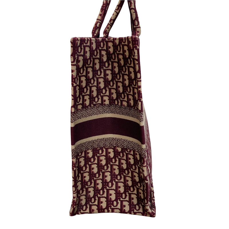 Oblique Large Book Tote Burgundy