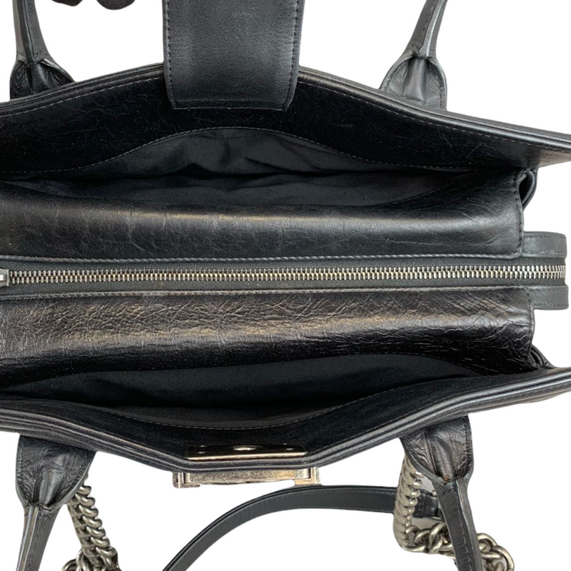 Double Stitched Boy Calf Tote Black RHW