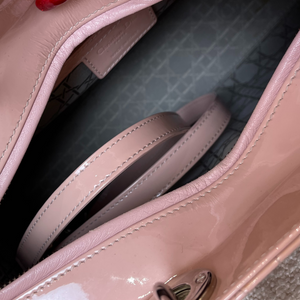 Lady Dior Large Patent Pink SHW