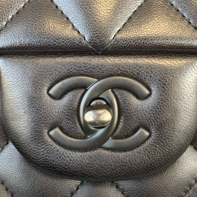 Jumbo Double Flap Lambskin So Black