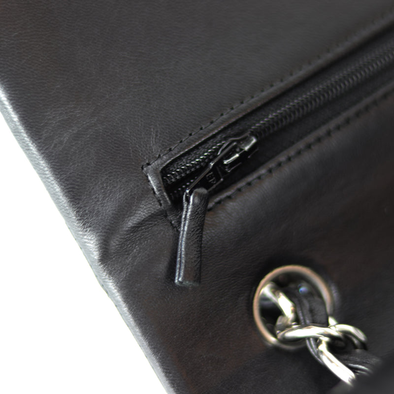 Jumbo Double Flap in Black Lambskin with SHW