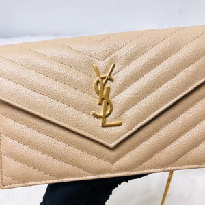 Classic Monogram Small WOC in Beige Grained Leather GHW