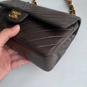 Vintage Classic Flap Chevron Medium GHW Brown