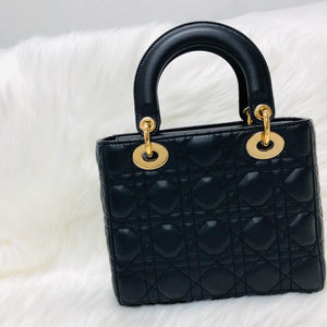 Cannage Lambskin Lucky Badges My Lady Dior Small Black