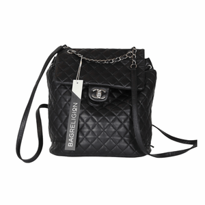 Black Quilted Urban Spirit Lambskin Large Backpack SHW