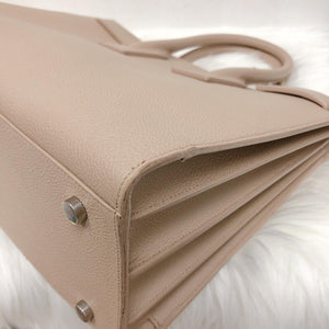 Yves Saint Laurent Classic Small Sac De Jour in Beige Grained Leather