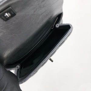 Quilted Mini Coco Handle Flap Silver