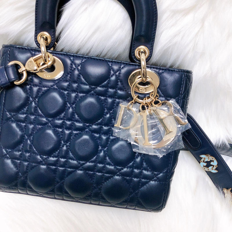 Cannage Lambskin Lucky Badges My Lady Dior Blue | Bag Religion