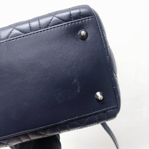 Cannage Lambskin Lady Dior Medium Dark Blue