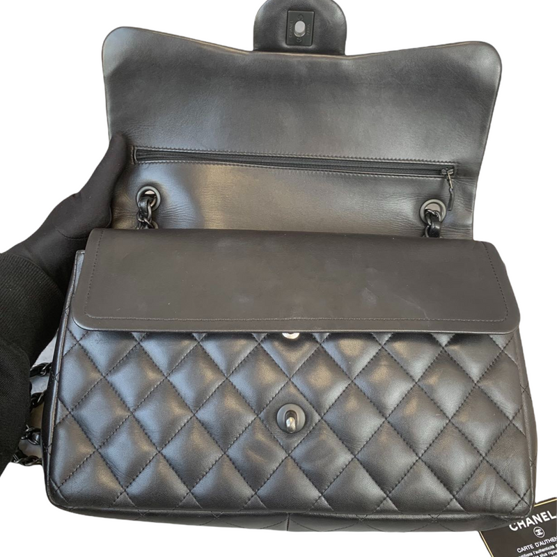Jumbo Double Flap Lambskin So Black