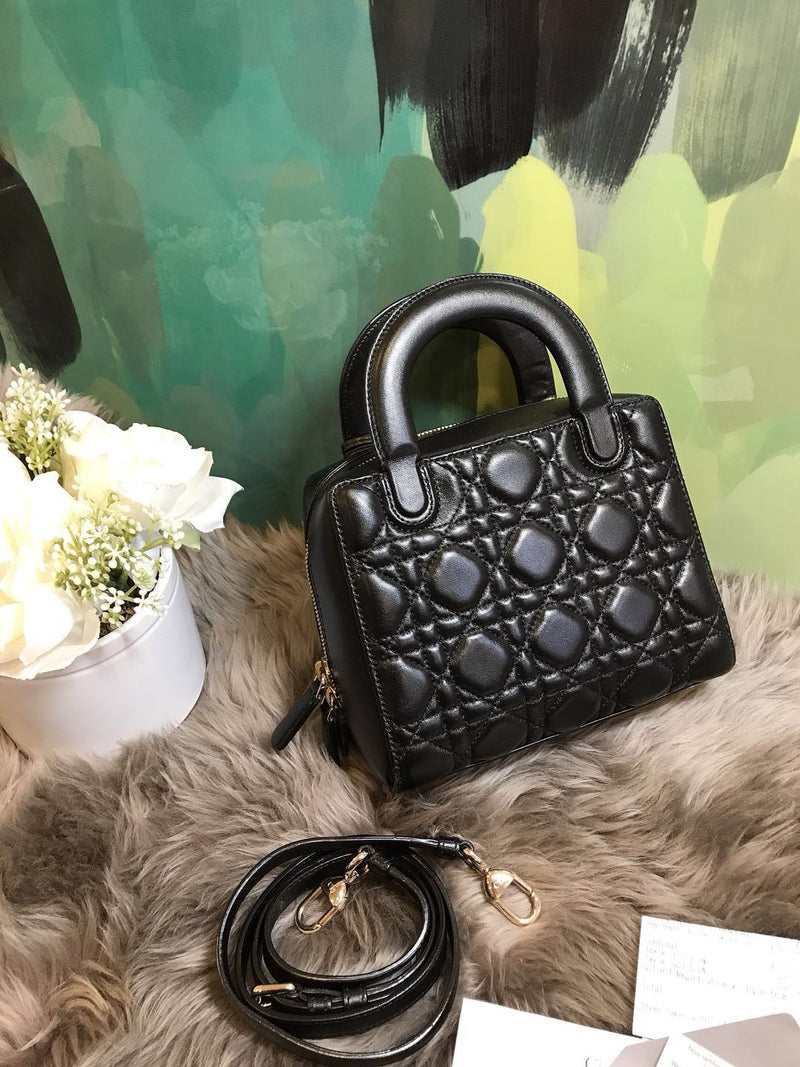 Lily Bag Black Cannage Quilted Leather