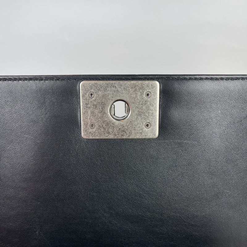 Python Black Old Medium Boy Bag in Black with RHW