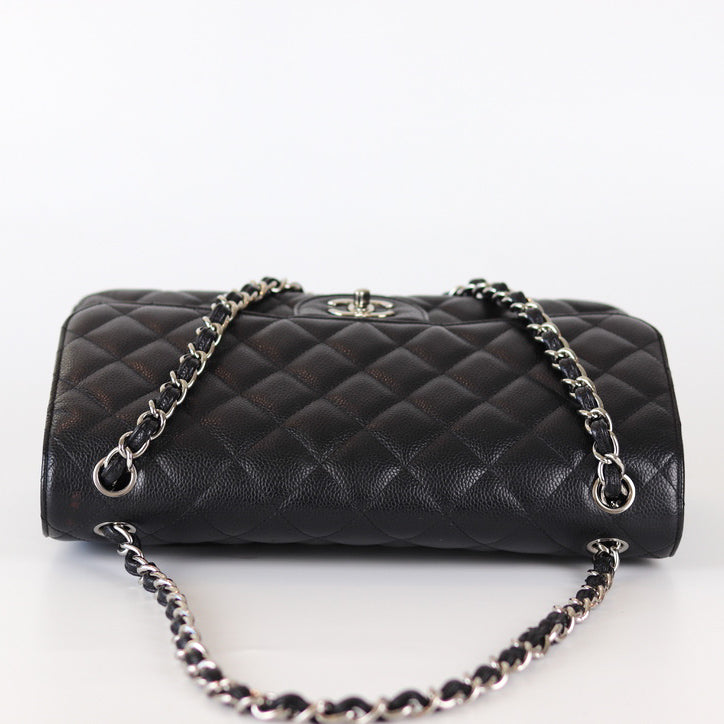 Jumbo Classic Flap Black Caviar Leather with SHW