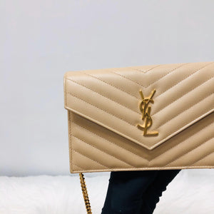 Classic Monogram Small WOC in Beige Grained Leather GHW