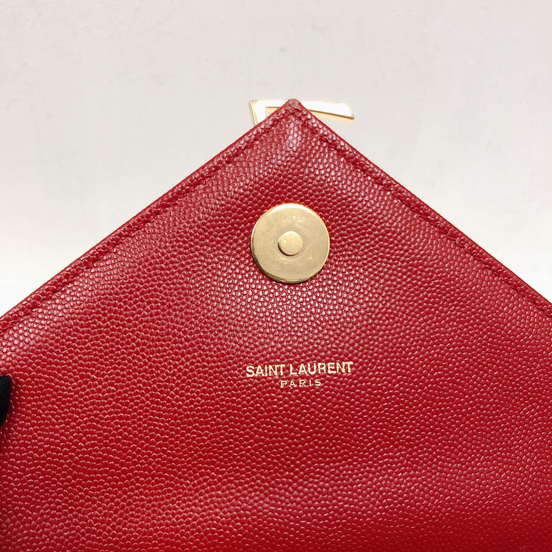 Saint Laurent Burgundy Matelasse Leather Large Monogram Envelope Shoulder  Bag