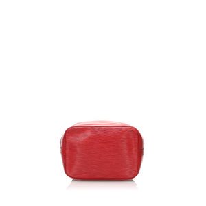 Red Epi Leather Noe Bucket Bag with Adjustable Shoulder Strap
