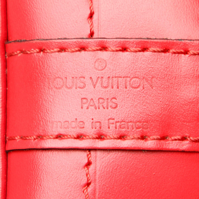 Red Epi Leather Noe Bucket Bag with Adjustable Shoulder Strap