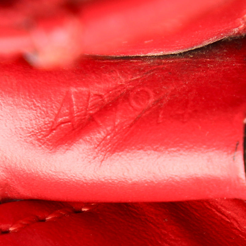 Red Epi Leather Noe Bucket Bag with Adjustable Shoulder Strap