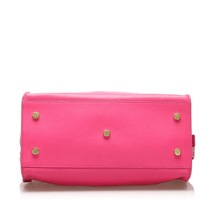 Pink YSL Monogram Cabas Leather Satchel