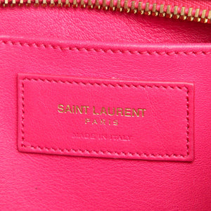 Pink YSL Monogram Cabas Leather Satchel