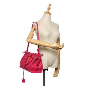 Pink YSL Monogram Cabas Leather Satchel